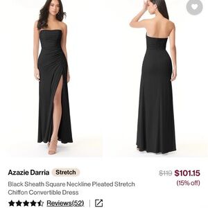 Azazie Strapless Black Sheath Dress